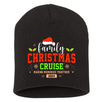 Family Christmas Cruise 2024 Matching Couple Short Acrylic Beanie