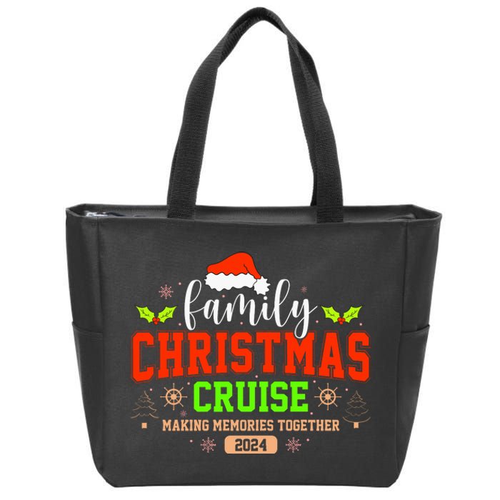 Family Christmas Cruise 2024 Matching Couple Zip Tote Bag