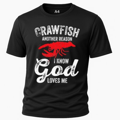 Funny Crayfish Crawfish Boil Crawfish God Loves Me Performance Shirt