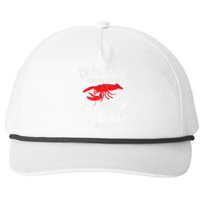 Funny Crayfish Crawfish Boil Crawfish God Loves Me Snapback Five-Panel Rope Hat