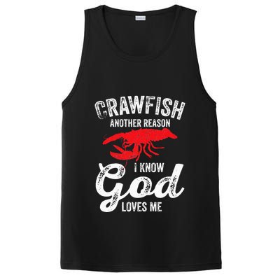 Funny Crayfish Crawfish Boil Crawfish God Loves Me PosiCharge Competitor Tank