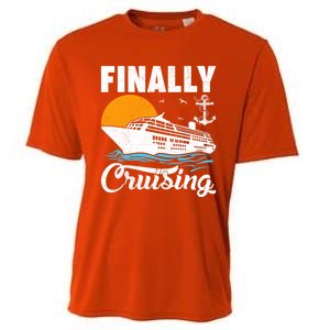 Finally Cruising Cruise Ship Lover Cruising Gift Cooling Performance Crew T-Shirt