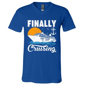 Finally Cruising Cruise Ship Lover Cruising Gift V-Neck T-Shirt