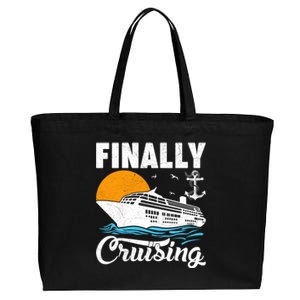 Finally Cruising Cruise Ship Lover Cruising Gift Cotton Canvas Jumbo Tote