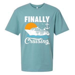 Finally Cruising Cruise Ship Lover Cruising Gift Sueded Cloud Jersey T-Shirt