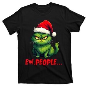 Funny Christmas Cat Ew People Meowy Cat Lovers T-Shirt