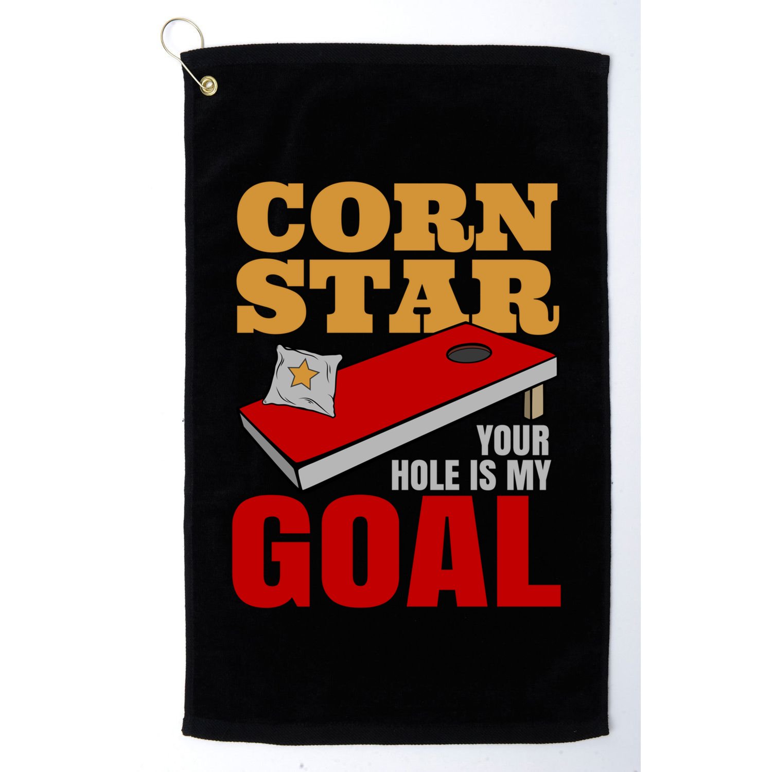 Funny Cornhole Corn Star Your Hole Is My Goal Cute Gift Golf Towel