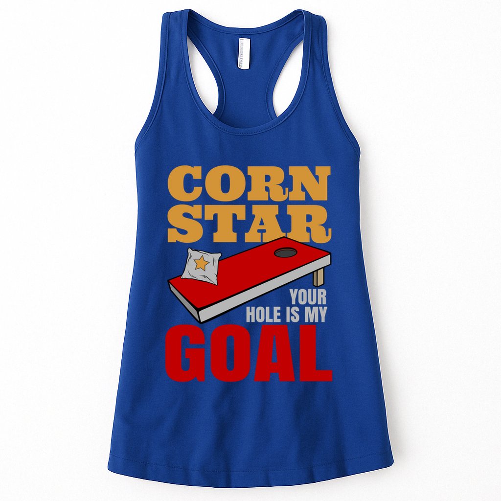 Funny Cornhole Corn Star Your Hole Is My Goal Cute Gift Womens Tank Top