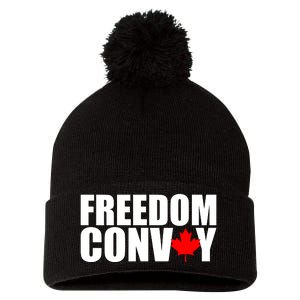 Freedom Conboy Canadian Leaf Pom Pom 12in Knit Beanie