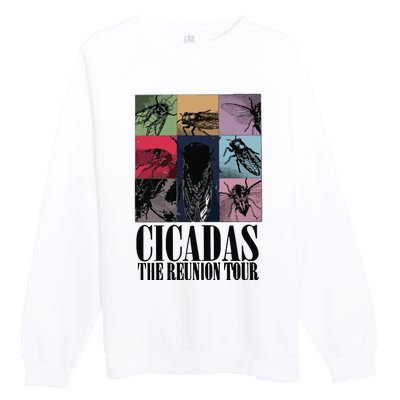 Funny Cicada Concert Eras Reunion 2024 Reunion Cicada Premium Crewneck Sweatshirt