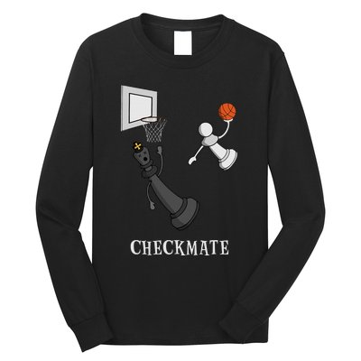 Funny Checkmate Chess Basketball Game Board King Pawn Piece  Long Sleeve Shirt