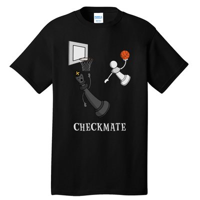 Funny Checkmate Chess Basketball Game Board King Pawn Piece  Tall T-Shirt