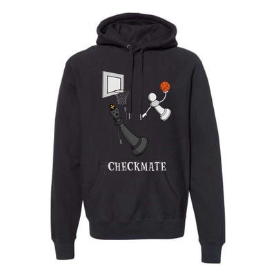 Funny Checkmate Chess Basketball Game Board King Pawn Piece  Premium Hoodie