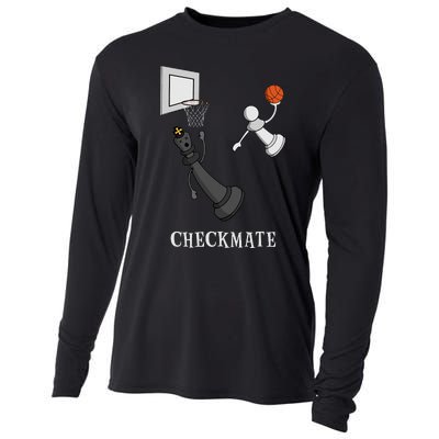 Funny Checkmate Chess Basketball Game Board King Pawn Piece  Cooling Performance Long Sleeve Crew