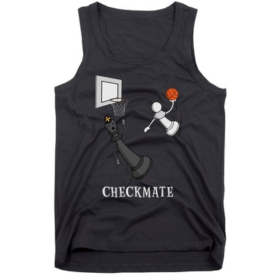 Funny Checkmate Chess Basketball Game Board King Pawn Piece  Tank Top