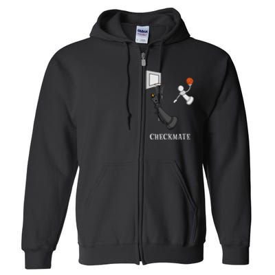 Funny Checkmate Chess Basketball Game Board King Pawn Piece  Full Zip Hoodie