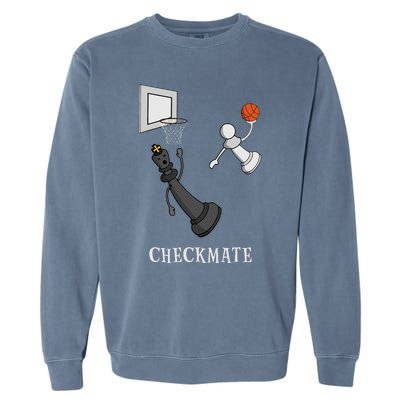 Funny Checkmate Chess Basketball Game Board King Pawn Piece  Garment-Dyed Sweatshirt