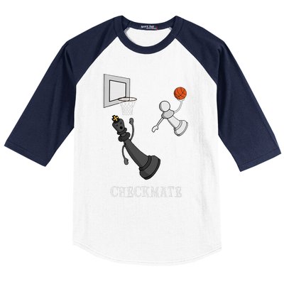 Funny Checkmate Chess Basketball Game Board King Pawn Piece  Baseball Sleeve Shirt