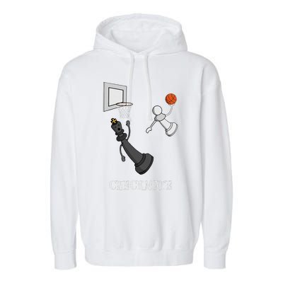 Funny Checkmate Chess Basketball Game Board King Pawn Piece  Garment-Dyed Fleece Hoodie