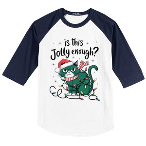 Funny Cat Christmas Ornats Matching Costume Gift Baseball Sleeve Shirt