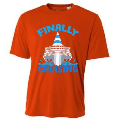 Finally Cruising Cruise Ship Vacation Cruising Gift Cooling Performance Crew T-Shirt