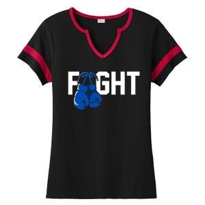 Fight Colon Cancer Awareness Ladies Halftime Notch Neck Tee