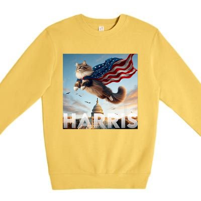 Funny Childless Cat Ladies For Harris 2024 Premium Crewneck Sweatshirt