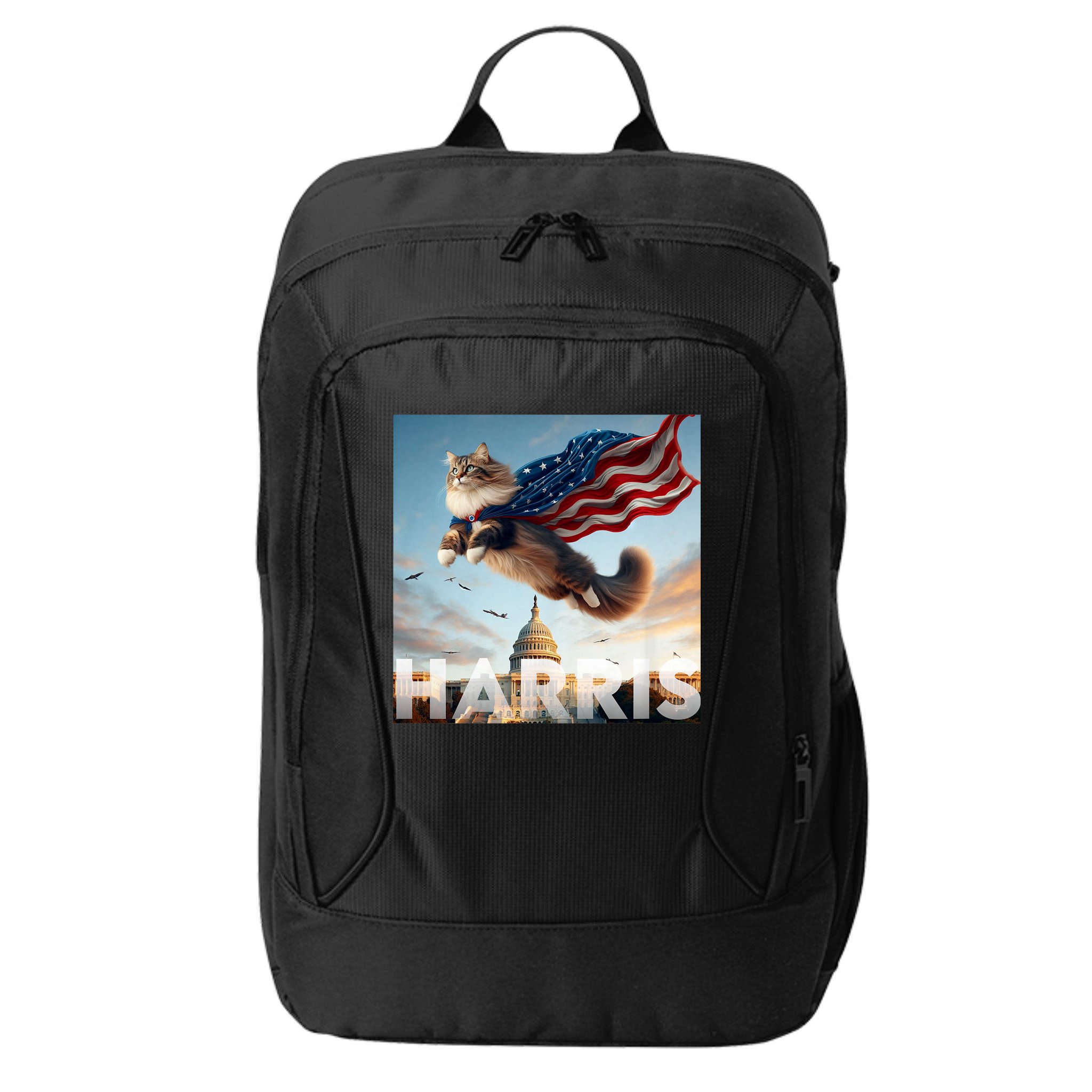 Funny Childless Cat Ladies For Harris 2024 City Backpack