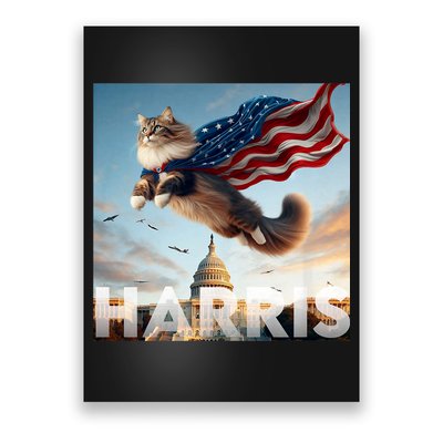 Funny Childless Cat Ladies For Harris 2024 Poster