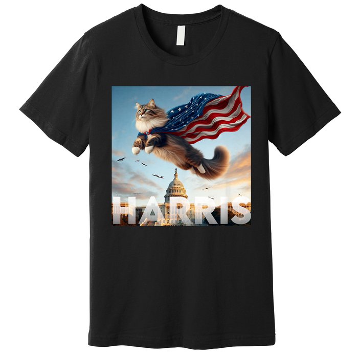 Funny Childless Cat Ladies For Harris 2024 Premium T-Shirt