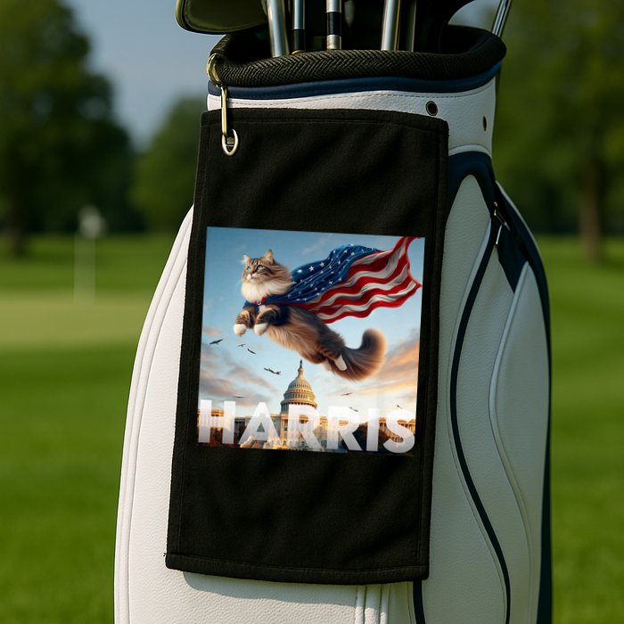 Funny Childless Cat Ladies For Harris 2024 Golf Towel