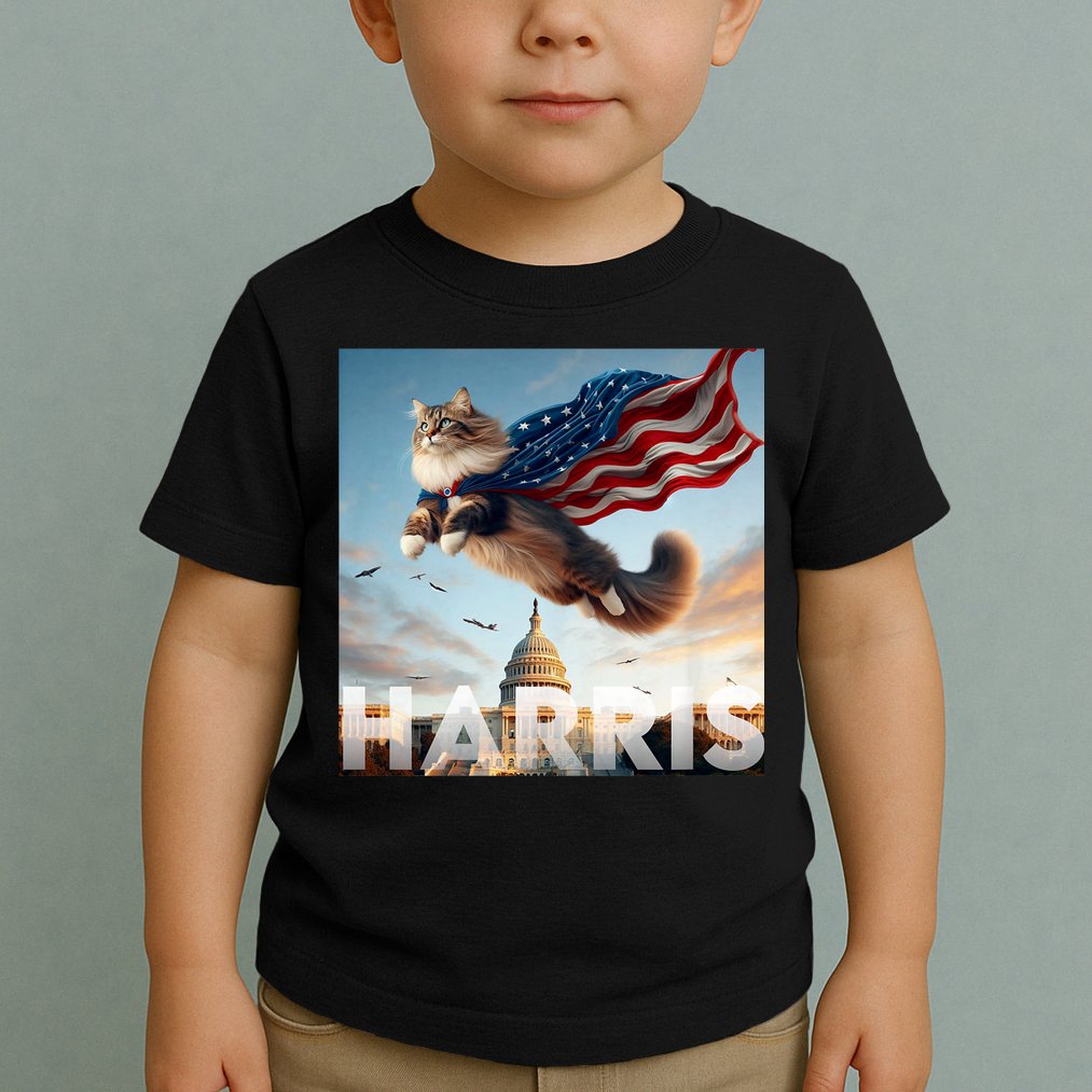 Funny Childless Cat Ladies For Harris 2024 Toddler T-Shirt