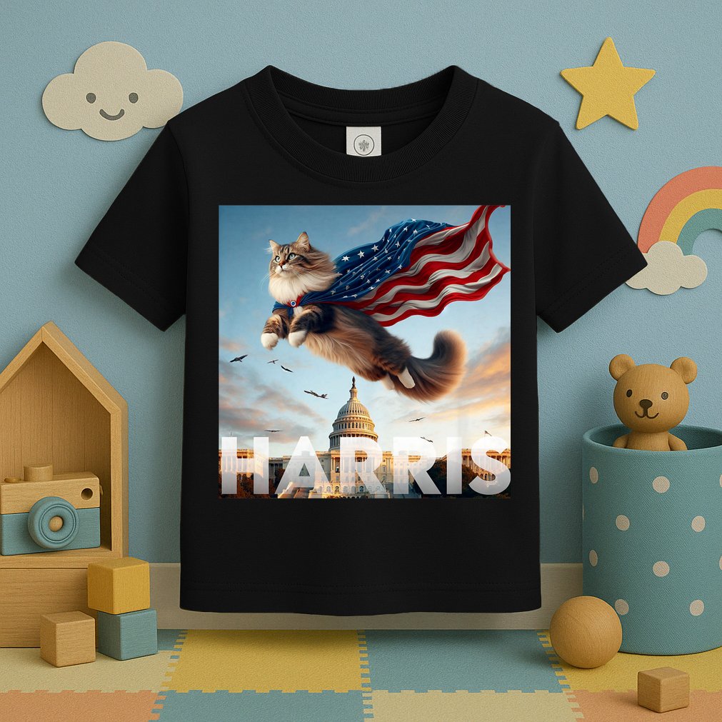 Funny Childless Cat Ladies For Harris 2024 Toddler T-Shirt