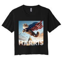 Funny Childless Cat Ladies For Harris 2024 Women's Crop Top Tee