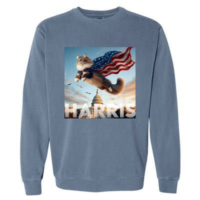 Funny Childless Cat Ladies For Harris 2024 Garment-Dyed Sweatshirt