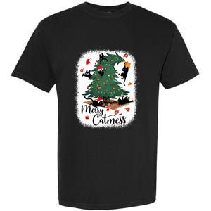 Funny Cats Christmas Tree Merry Catmess Black Cat Kittens Garment-Dyed Heavyweight T-Shirt