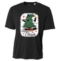 Funny Cats Christmas Tree Merry Catmess Black Cat Kittens Cooling Performance Crew T-Shirt