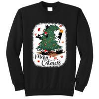 Funny Cats Christmas Tree Merry Catmess Black Cat Kittens Sweatshirt