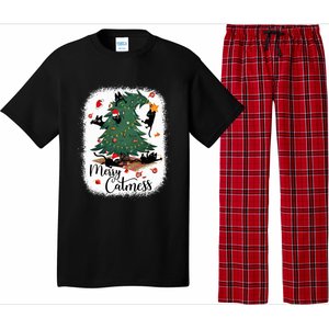 Funny Cats Christmas Tree Merry Catmess Black Cat Kittens Pajama Set