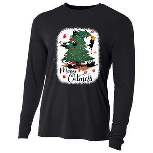 Funny Cats Christmas Tree Merry Catmess Black Cat Kittens Cooling Performance Long Sleeve Crew