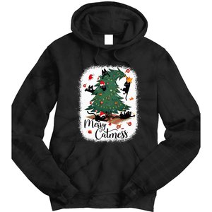 Funny Cats Christmas Tree Merry Catmess Black Cat Kittens Tie Dye Hoodie