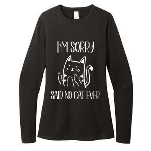 Funny Cats Cat Flipping Off I'm Sorry Said No Cat Womens CVC Long Sleeve Shirt