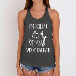 Funny Cats Cat Flipping Off I'm Sorry Said No Cat Women's Knotted Racerback Tank