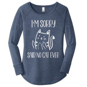 Funny Cats Cat Flipping Off I'm Sorry Said No Cat Women's Perfect Tri Tunic Long Sleeve Shirt