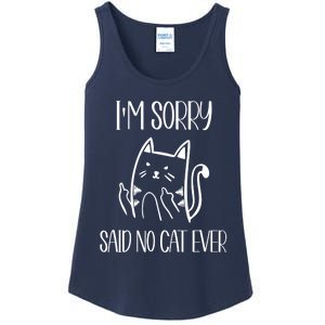 Funny Cats Cat Flipping Off I'm Sorry Said No Cat Ladies Essential Tank