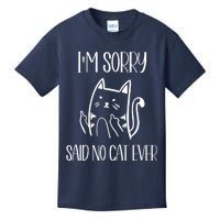 Funny Cats Cat Flipping Off I'm Sorry Said No Cat Kids T-Shirt