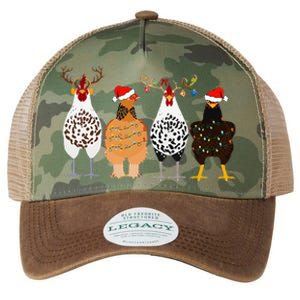 Funny Christmas Chicken Farm Animals  Legacy Tie Dye Trucker Hat