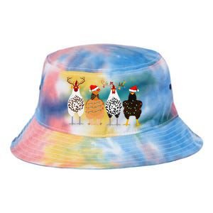 Funny Christmas Chicken Farm Animals  Tie Dye Newport Bucket Hat