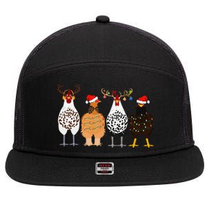 Funny Christmas Chicken Farm Animals  7 Panel Mesh Trucker Snapback Hat