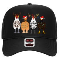 Funny Christmas Chicken Farm Animals  High Crown Mesh Back Trucker Hat